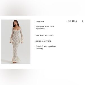 House of CB Lace Maxi Dress in Beige